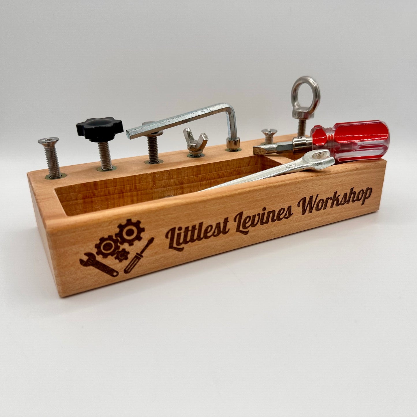 Personalized Wooden Kids’ Tool Tray – Custom “Workshop” Organizer
