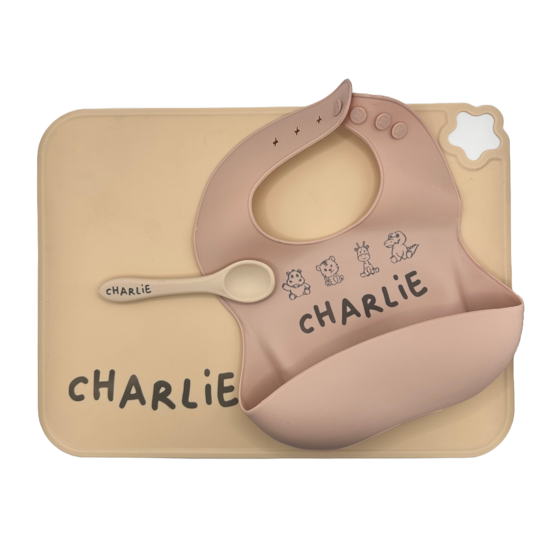Personalized Silicone Bib & Placemat Set