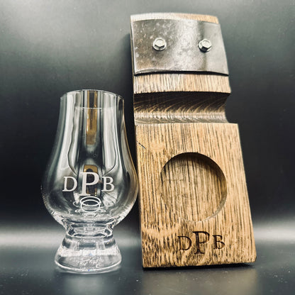 Personalized Whiskey Stave & Glencairn Glass Set