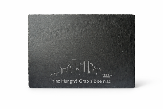 Pittsburgh Slate Charcuterie Board – “Yinz Hungry? Grab a Bite n’at!”