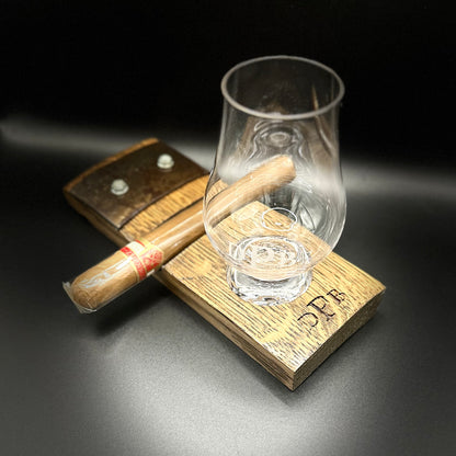 Personalized Whiskey Stave & Glencairn Glass Set