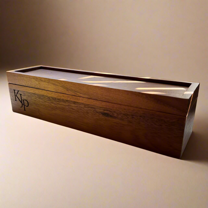 Personalized Acacia Wood Tea Box - 5 Compartment Organizer