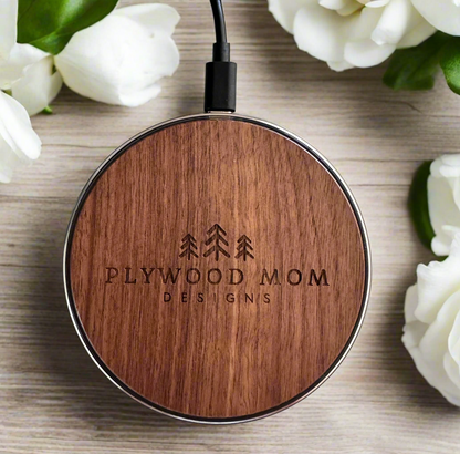 Personalized Walnut Wood Wirless Qi Charger