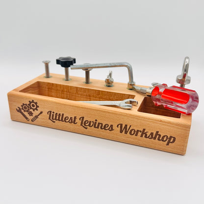 Personalized Wooden Kids’ Tool Tray – Custom “Workshop” Organizer