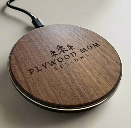 Personalized Walnut Wood Wirless Qi Charger