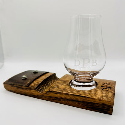 Personalized Whiskey Stave & Glencairn Glass Set