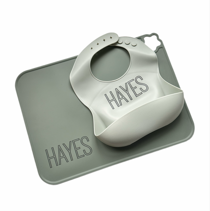 Personalized Silicone Bib & Placemat Set