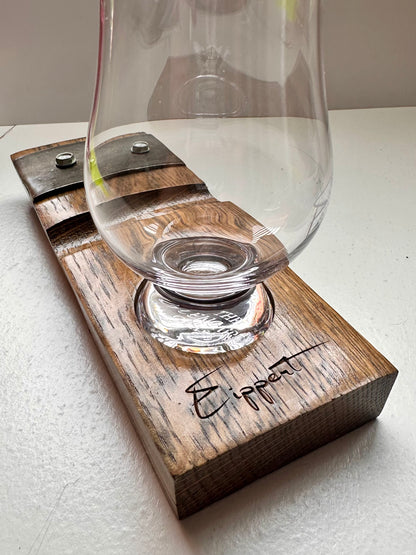 Personalized Whiskey Stave & Glencairn Glass Set