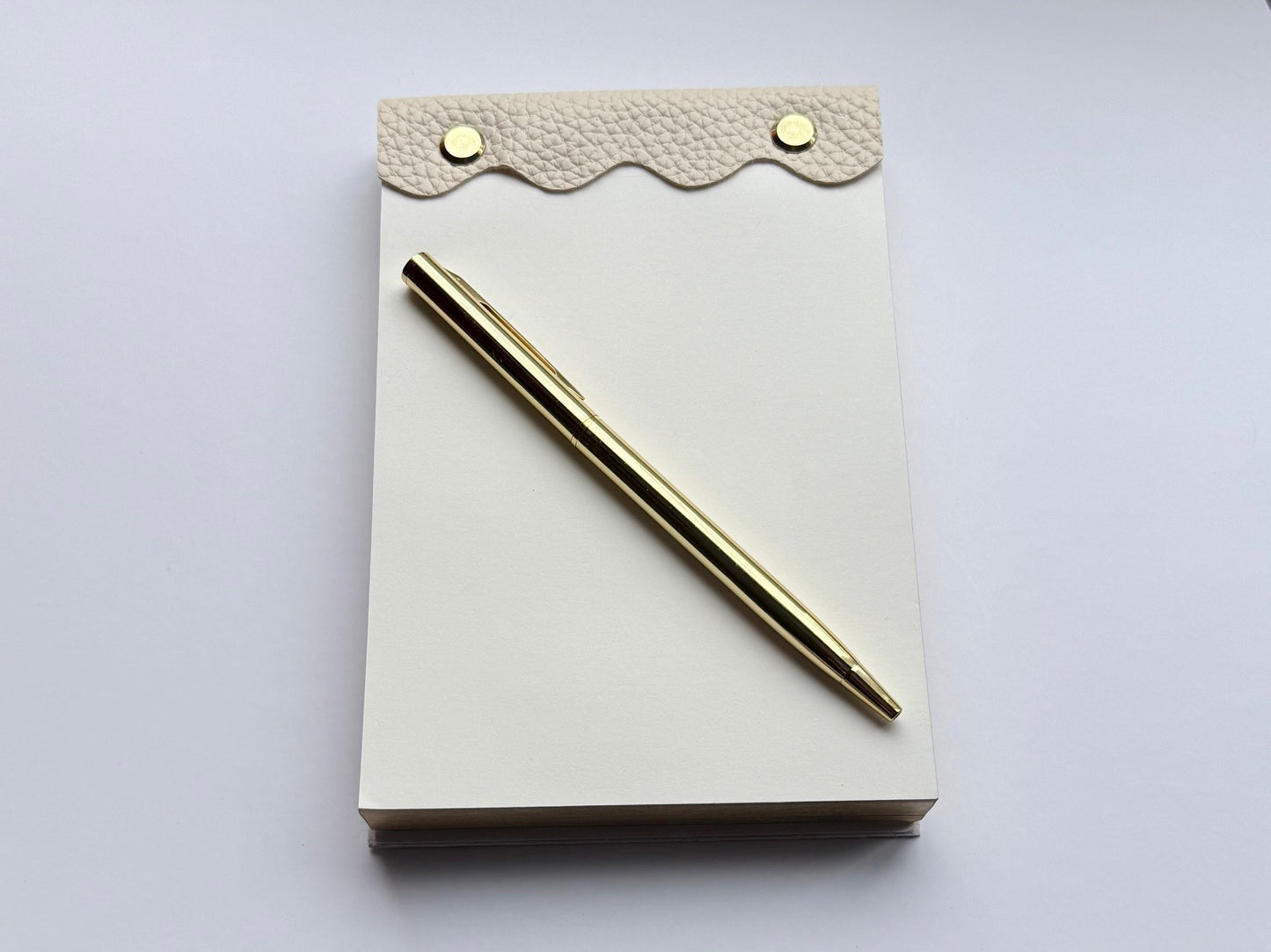 Vegan Leather–Wrapped Gold-Edged Notepad Set