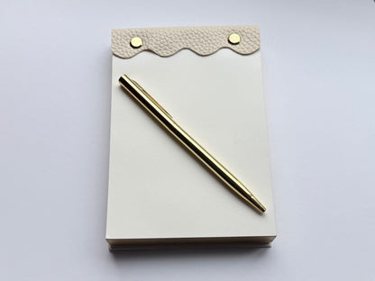 Vegan Leather–Wrapped Gold-Edged Notepad Set
