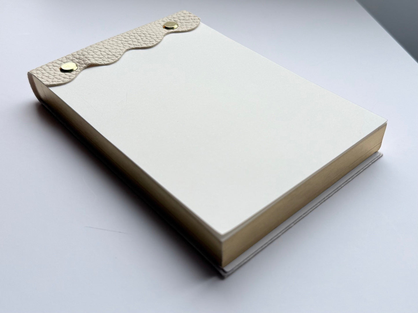 Vegan Leather–Wrapped Gold-Edged Notepad Set