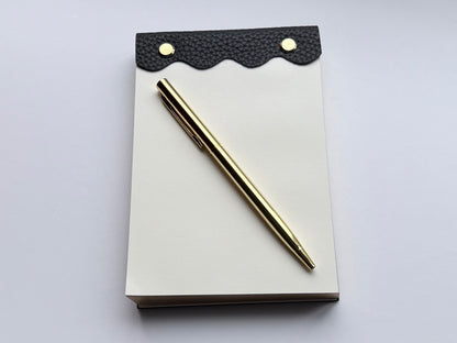 Vegan Leather–Wrapped Gold-Edged Notepad Set