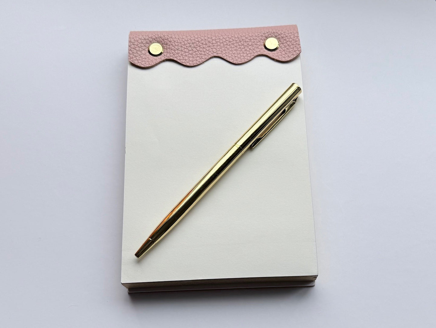 Vegan Leather–Wrapped Gold-Edged Notepad Set