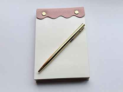 Vegan Leather–Wrapped Gold-Edged Notepad Set
