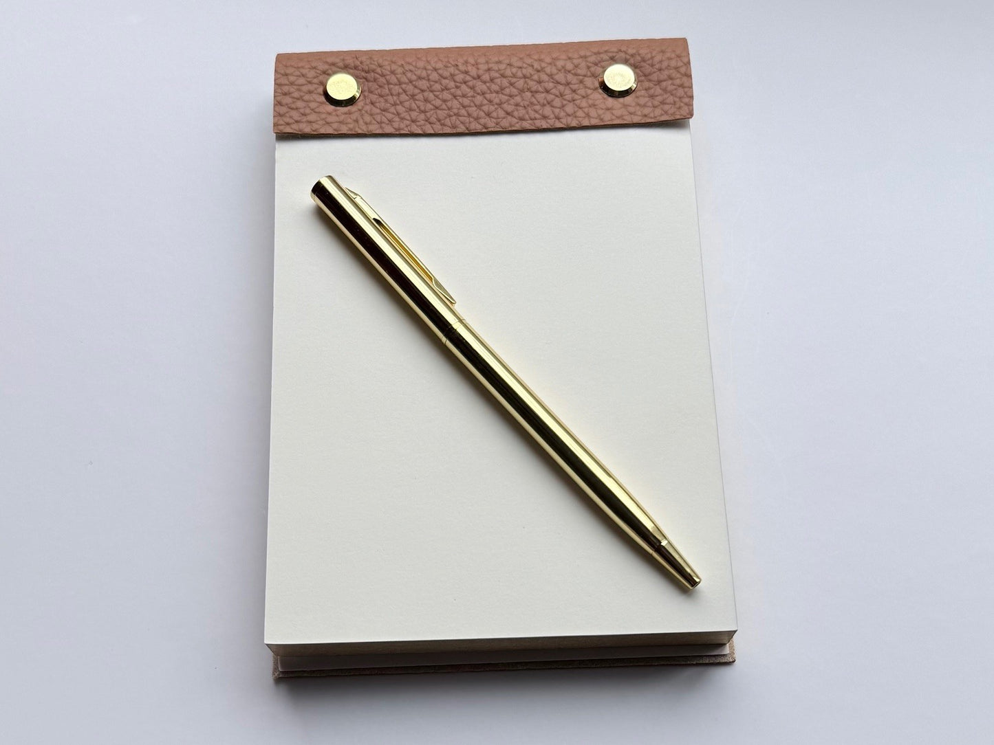 Vegan Leather–Wrapped Gold-Edged Notepad Set