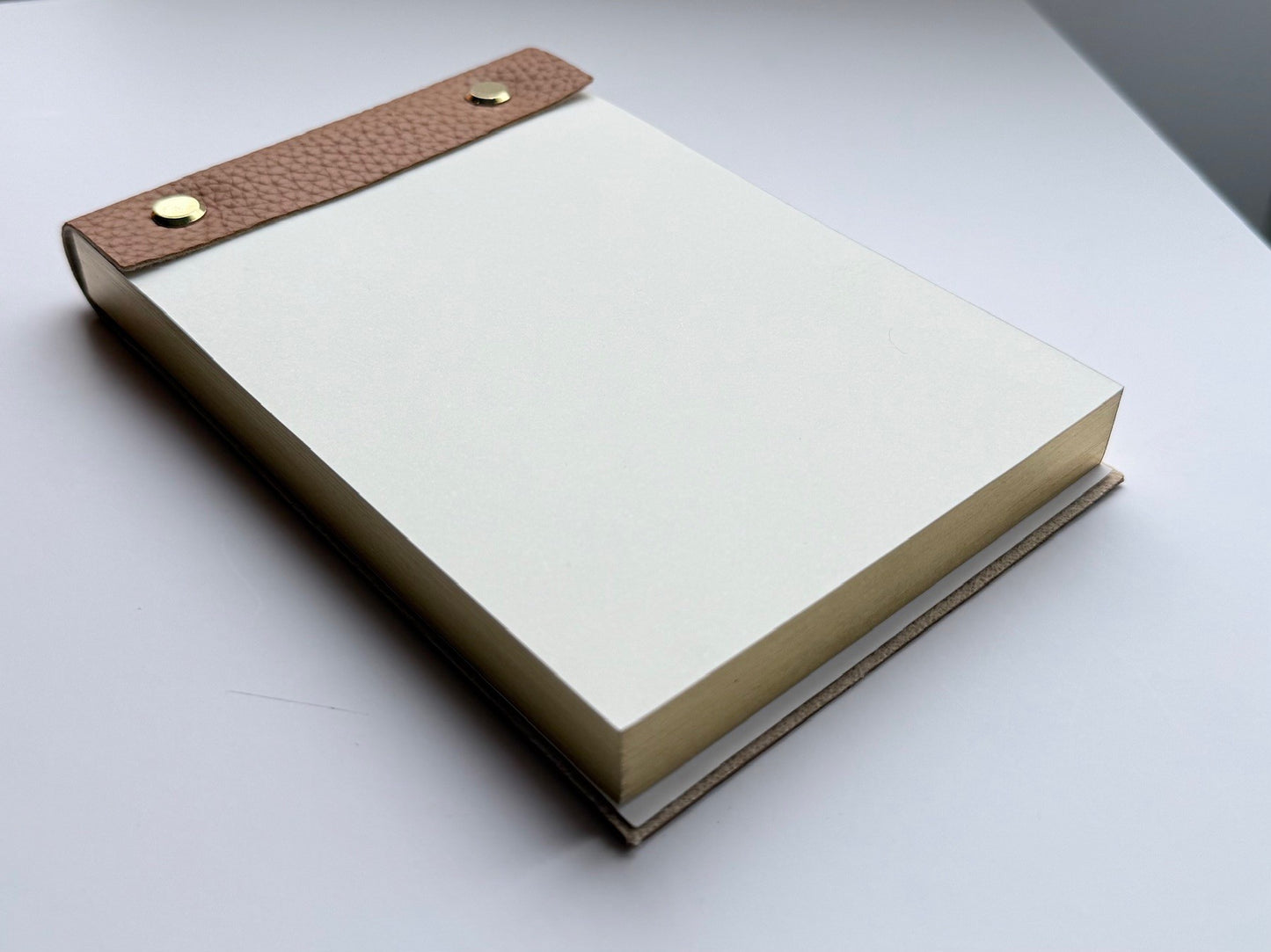 Vegan Leather–Wrapped Gold-Edged Notepad Set