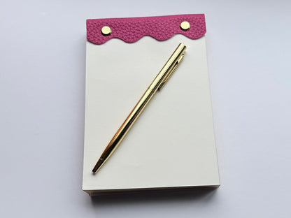 Vegan Leather–Wrapped Gold-Edged Notepad Set