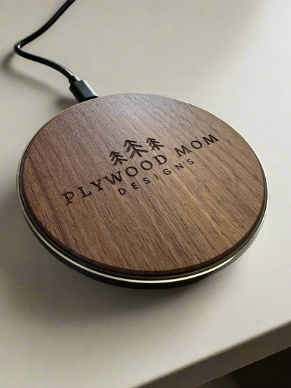 Personalized Walnut Wood Wirless Qi Charger