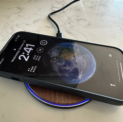Personalized Walnut Wood Wirless Qi Charger