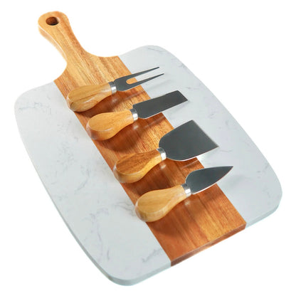 5 Piece Marble Serving Board Set