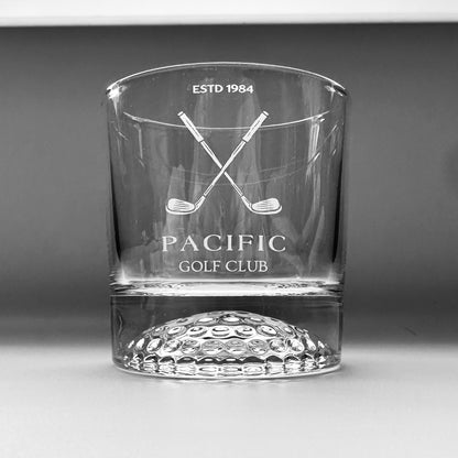 Engraved Golf Ball Rocks Glass