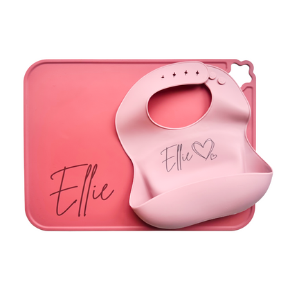 Personalized Silicone Bib & Placemat Set