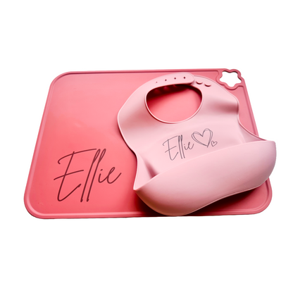 Personalized Silicone Bib & Placemat Set