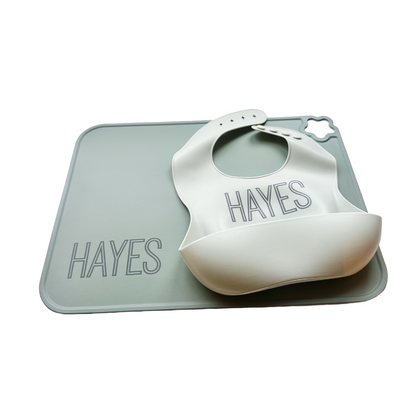 Personalized Silicone Bib & Placemat Set