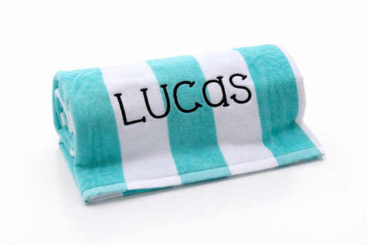 Personalized Striped Beach Towel | Custom Name Towel | Pool & Beach Gift