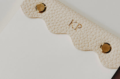 Vegan Leather–Wrapped Gold-Edged Notepad Set