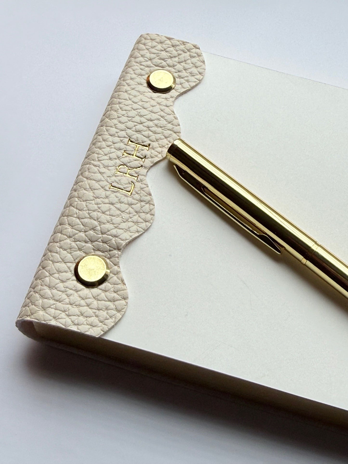 Vegan Leather–Wrapped Gold-Edged Notepad Set
