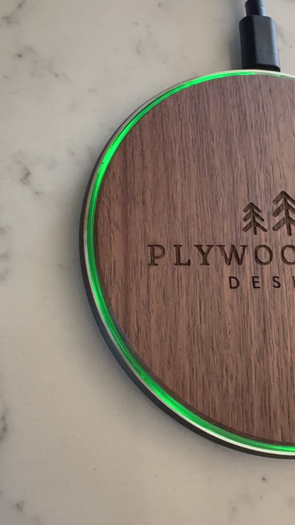 Personalized Walnut Wood Wirless Qi Charger