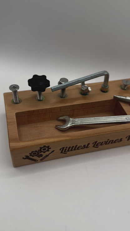 Personalized Wooden Kids’ Tool Tray – Custom “Workshop” Organizer