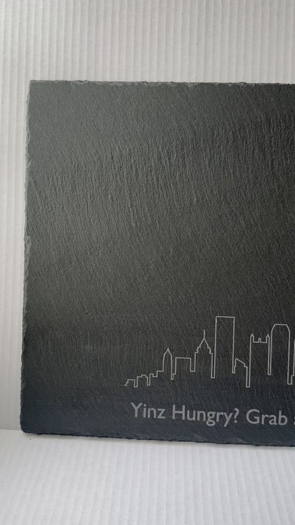 Pittsburgh Slate Charcuterie Board – “Yinz Hungry? Grab a Bite n’at!”