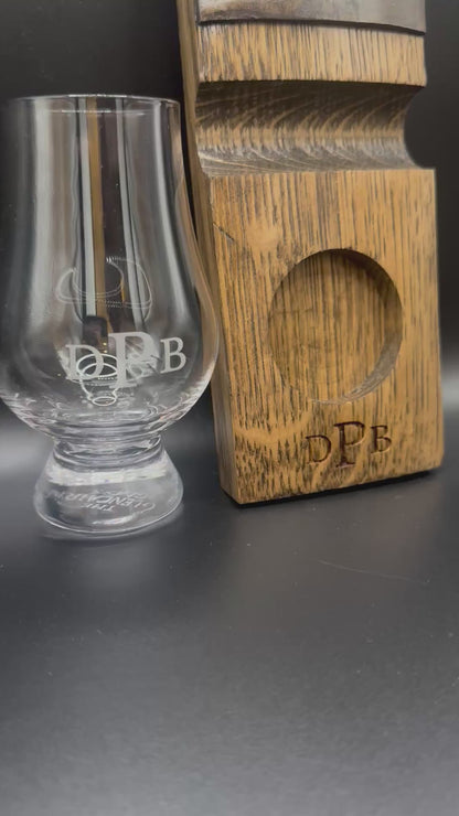 Personalized Whiskey Stave & Glencairn Glass Set